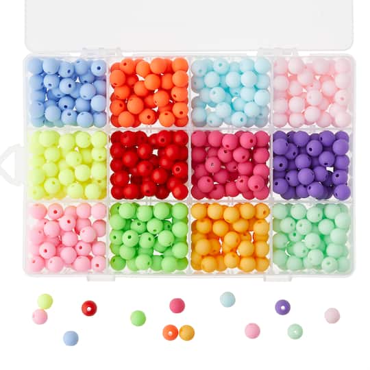 6 Packs: 600 ct. (3,600 total) Multicolor Round Beads Set by Bead Landing&#x2122;